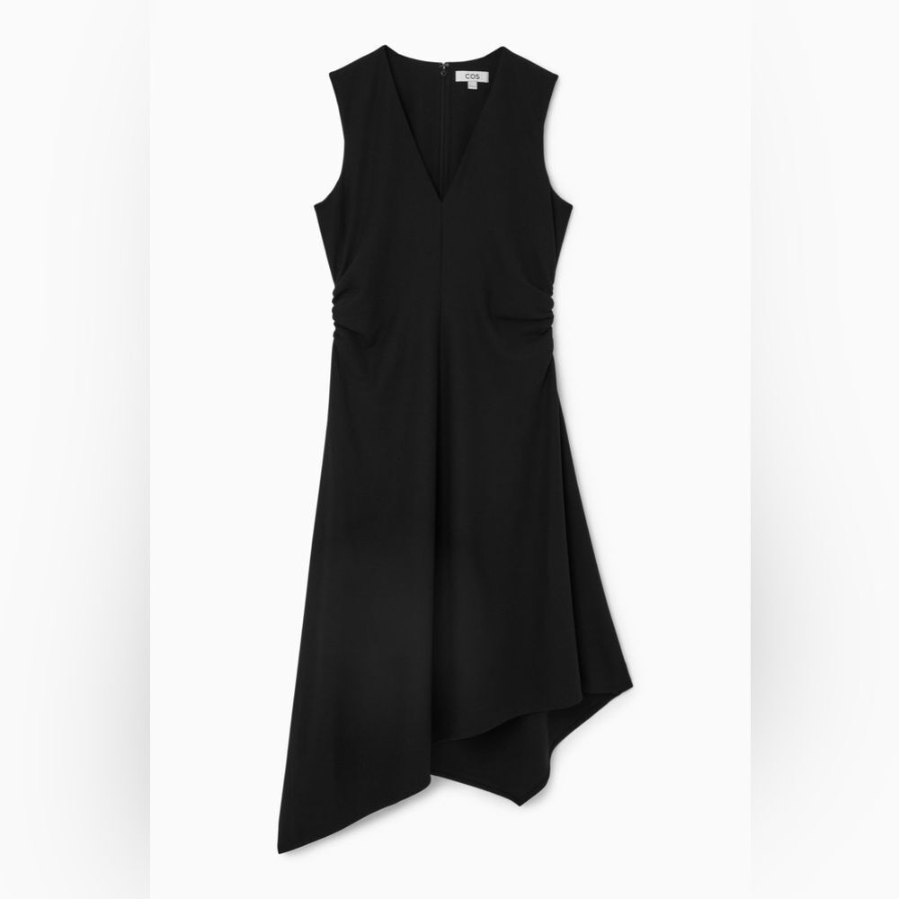 COS Black Asymmetric Midi Dress